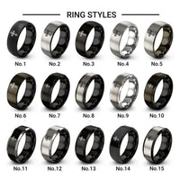 cathedral window cross design tungsten ring styles in black