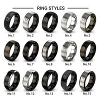 wolf pack silhouettes design tungsten ring styles in black