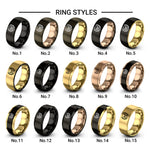 skull royal laurel design tungsten ring styles in gunmetal & gold