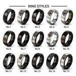 skull roses design tungsten ring styles in black & silver