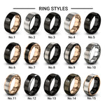 cyber skull design tungsten ring styles in black & gray