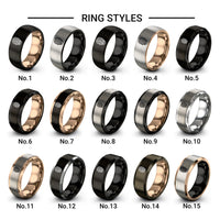 mechanical skull design tungsten ring styles in gunmetal & rose gold