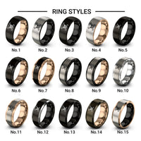 skull crossed wrenches design tungsten ring styles in black