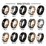 steampunk skull goggles design tungsten ring styles in rose gold