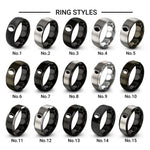 waning gibbous design tungsten ring styles in black