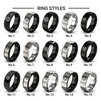 triangle circle design tungsten ring styles in gray