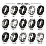 rolling pin whisk design tungsten ring styles in black