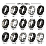 pastry bag design tungsten ring styles in black & gray