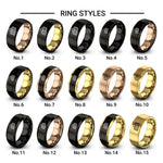 tiramisu slice design tungsten ring styles in black