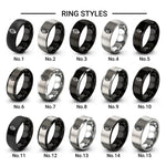 cocoa bean design tungsten ring styles in black & silver