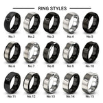 milk bottle design tungsten ring styles in black