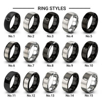 milk bottle design tungsten ring styles in black