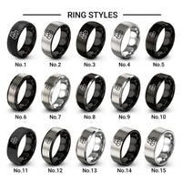 sugar cubes design tungsten ring styles in black & grey