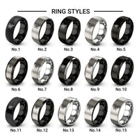 vanilla flower design tungsten ring styles in black & gray