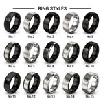 flame design tungsten ring styles in black & silver