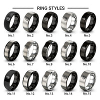 flame design tungsten ring styles in black & silver