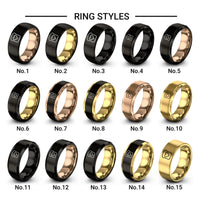 cute toast heart design tungsten ring styles in gold