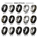 scone design tungsten ring styles in black & grey