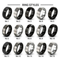 whisk design tungsten ring styles in black