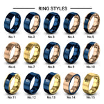 iced coffee design tungsten ring styles in blue