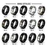 9 point star design tungsten ring styles in grey