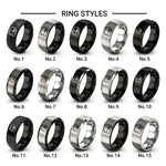 fibonacci spiral dotwork design tungsten ring styles in gray