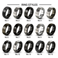 flow field streamlines design tungsten ring styles in black
