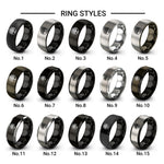 life circle design tungsten ring styles in black