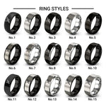 origami crane design tungsten ring styles in black & grey