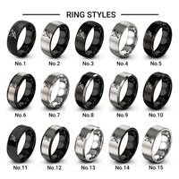 origami crane design tungsten ring styles in black & grey