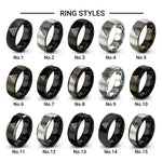 pyramid steps design tungsten ring styles in black & gray