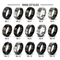 radiating rings design tungsten ring styles in gunmetal & black