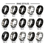 sierpinski triangle design tungsten ring styles in black & gray