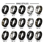 spiral circle design tungsten ring styles in black & gray