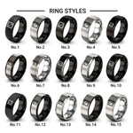 square design tungsten ring styles in black & grey