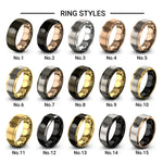 sugar skull calavera design tungsten ring styles in gunmetal & rose gold