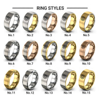 sunburst circle design tungsten ring styles in rose gold