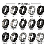 tropical fern design tungsten ring styles in black