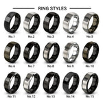 ulam prime spiral design tungsten ring styles in black & grey