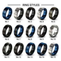 valley design tungsten ring styles in black & grey