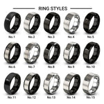 whisk design tungsten ring styles in black & grey
