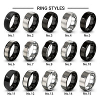 whisk design tungsten ring styles in black & grey