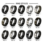 windowpane grid design tungsten ring styles in black