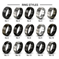 windowpane grid design tungsten ring styles in black