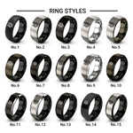 wolf stippled design tungsten ring styles in gray