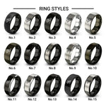 modern pentathlon design tungsten ring styles in black & gray