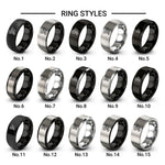 abstract dove flight design tungsten ring styles in black