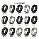 geometric hummingbird design tungsten ring styles in black & gray