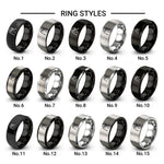 snowy owl design tungsten ring styles in black