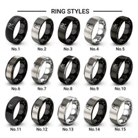 snowy owl design tungsten ring styles in black